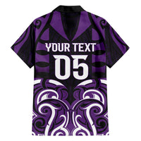 Custom Aotearoa Rangitane Family Matching Off Shoulder Short Dress and Hawaiian Shirt Maori Pattern New Zealand - Polynesian Pride