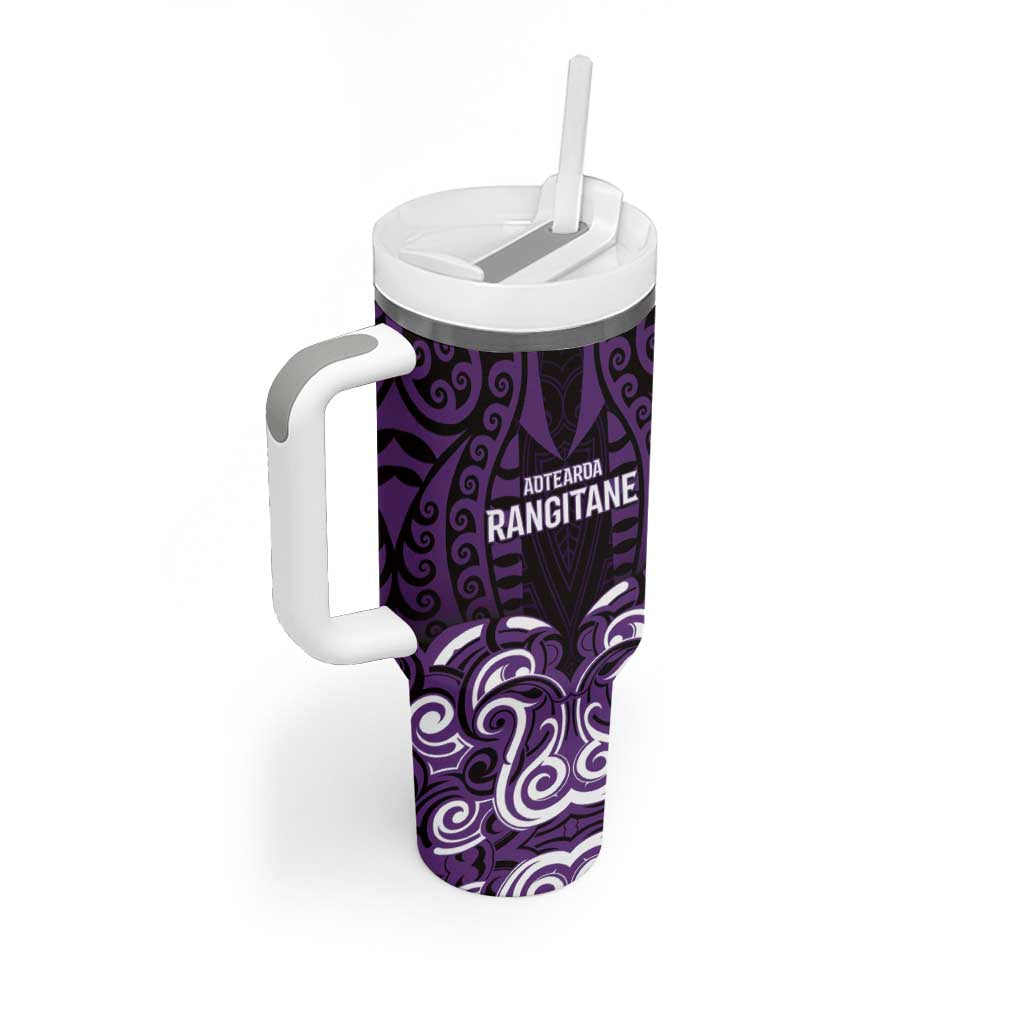 Custom Aotearoa Rangitane Tumbler With Handle Maori Pattern New Zealand - Polynesian Pride