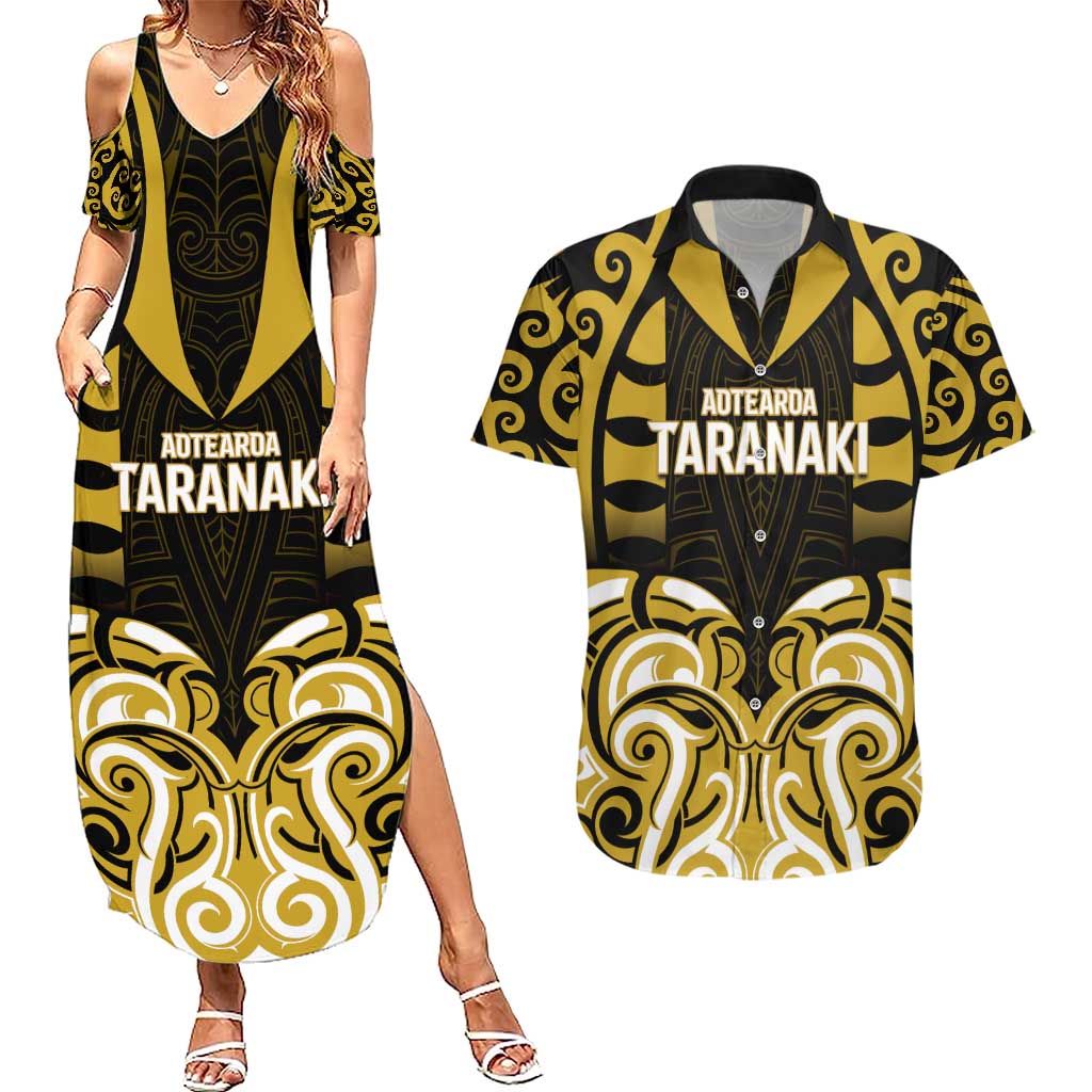 Custom Aotearoa Taranaki Couples Matching Summer Maxi Dress and Hawaiian Shirt Maori Pattern New Zealand - Polynesian Pride