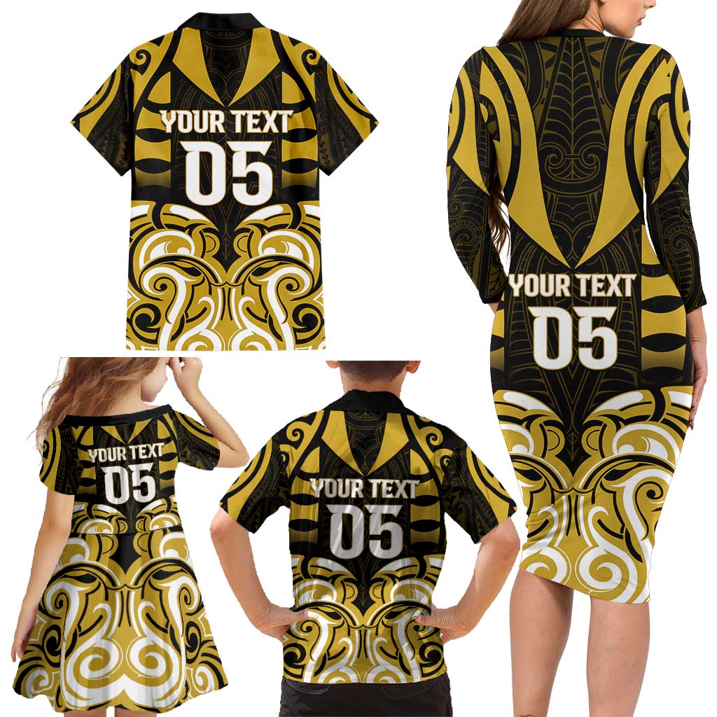 Custom Aotearoa Taranaki Family Matching Long Sleeve Bodycon Dress and Hawaiian Shirt Maori Pattern New Zealand DT05 - Polynesian Pride