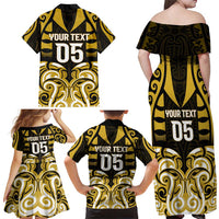 Custom Aotearoa Taranaki Family Matching Off Shoulder Maxi Dress and Hawaiian Shirt Maori Pattern New Zealand DT05 - Polynesian Pride