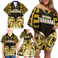 Custom Aotearoa Taranaki Family Matching Off Shoulder Short Dress and Hawaiian Shirt Maori Pattern New Zealand DT05 - Polynesian Pride
