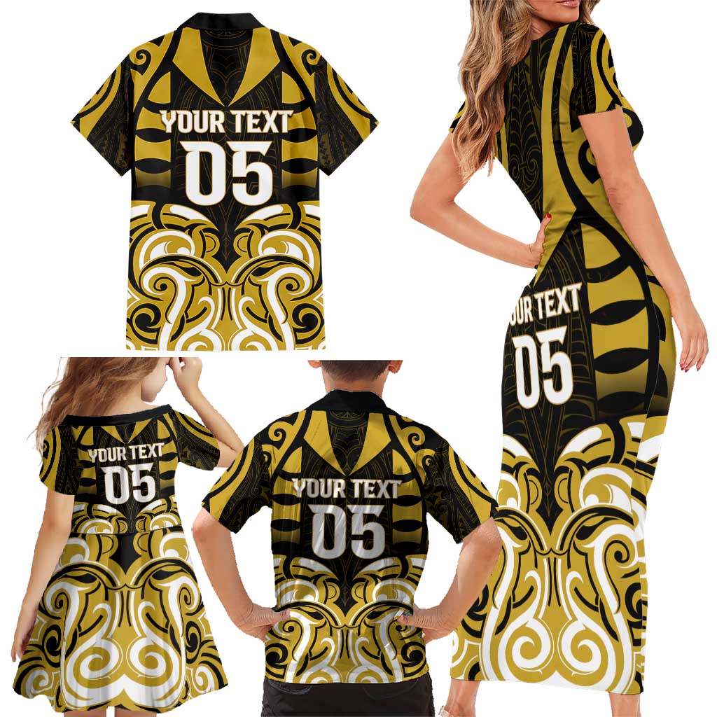 Custom Aotearoa Taranaki Family Matching Short Sleeve Bodycon Dress and Hawaiian Shirt Maori Pattern New Zealand DT05 - Polynesian Pride