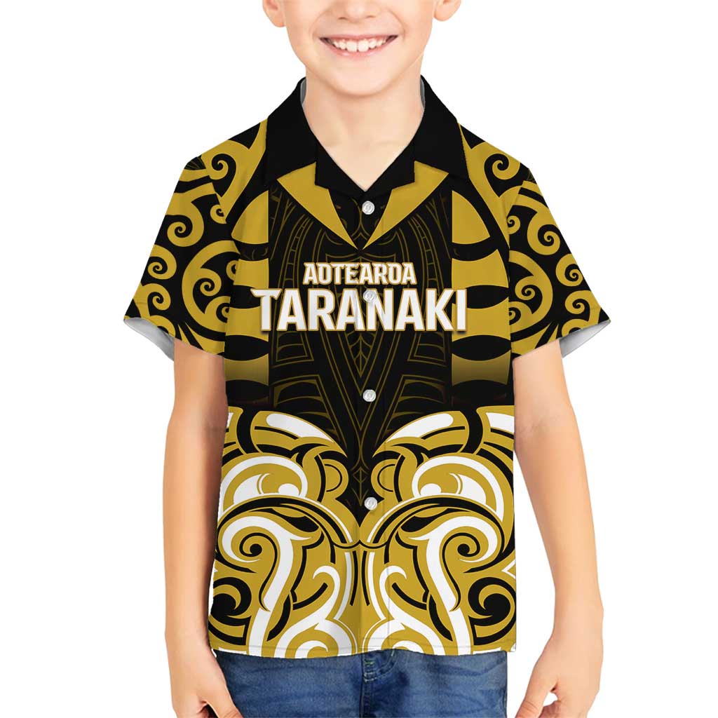 Custom Aotearoa Taranaki Family Matching Summer Maxi Dress and Hawaiian Shirt Maori Pattern New Zealand DT05 Son's Shirt Yellow - Polynesian Pride