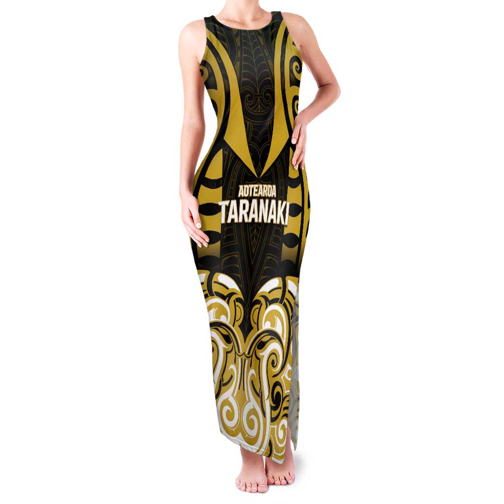 Custom Aotearoa Taranaki Family Matching Tank Maxi Dress and Hawaiian Shirt Maori Pattern New Zealand DT05 Mom's Dress Yellow - Polynesian Pride
