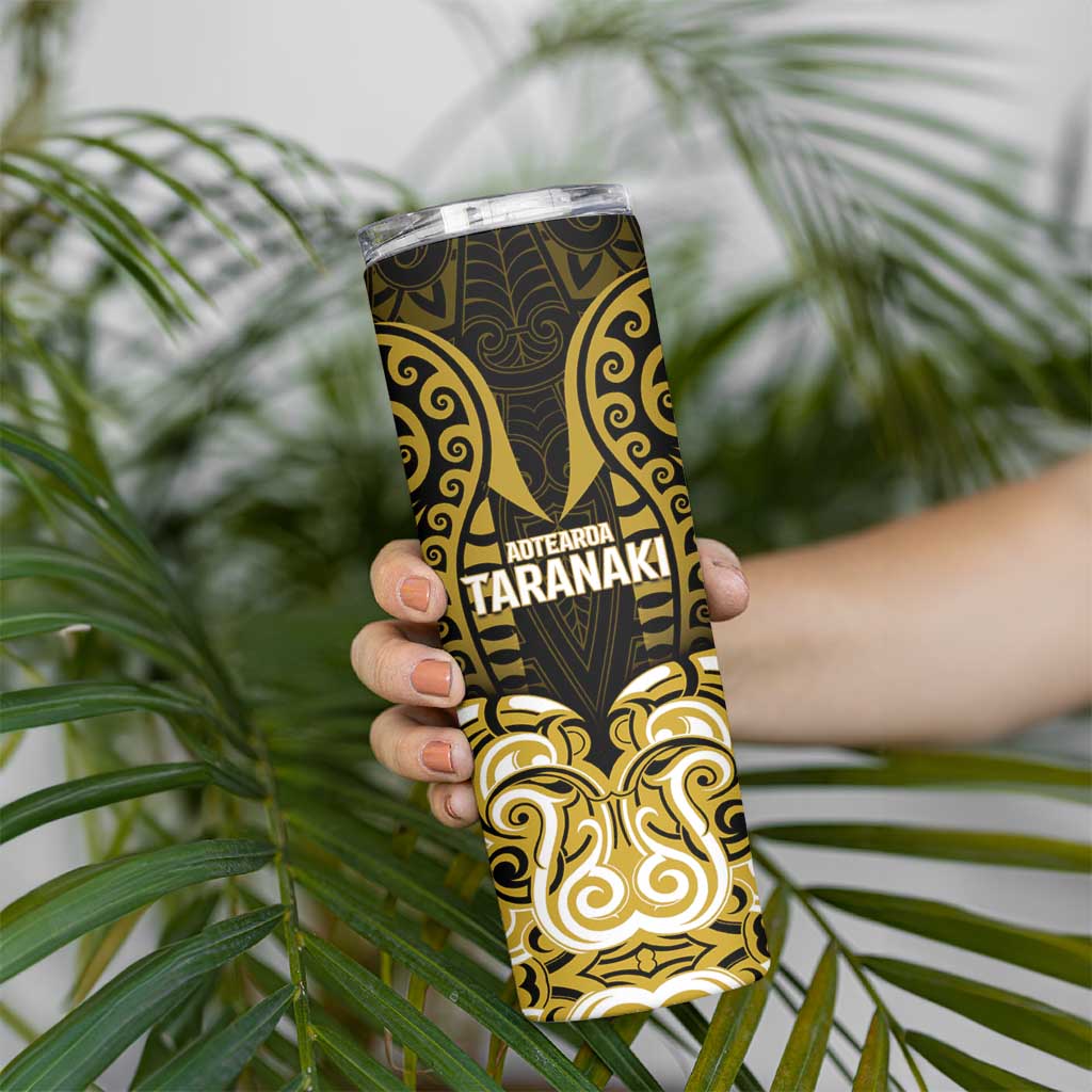 Custom Aotearoa Taranaki Skinny Tumbler Maori Pattern New Zealand - Polynesian Pride