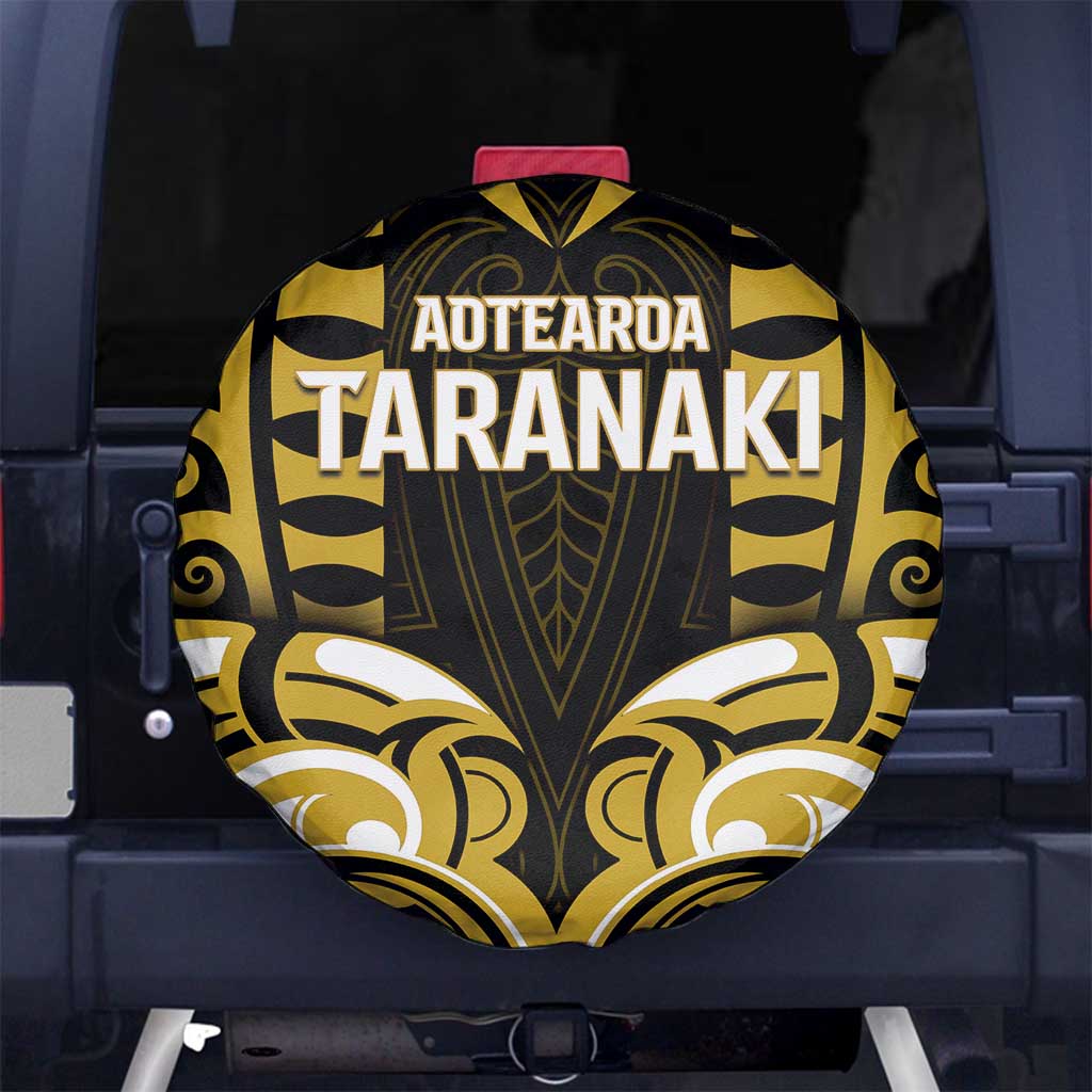 Aotearoa Taranaki Spare Tire Cover Maori Pattern New Zealand DT05 No hole Yellow - Polynesian Pride