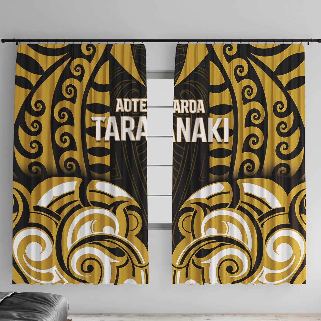 Aotearoa Taranaki Window Curtain Maori Pattern New Zealand DT05 With Hooks Yellow - Polynesian Pride