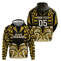 Custom Aotearoa Taranaki Zip Hoodie Maori Pattern New Zealand - Polynesian Pride