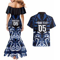 Custom Aotearoa Ngati Tuwharetoa Couples Matching Mermaid Dress and Hawaiian Shirt Maori Pattern New Zealand DT05 - Polynesian Pride