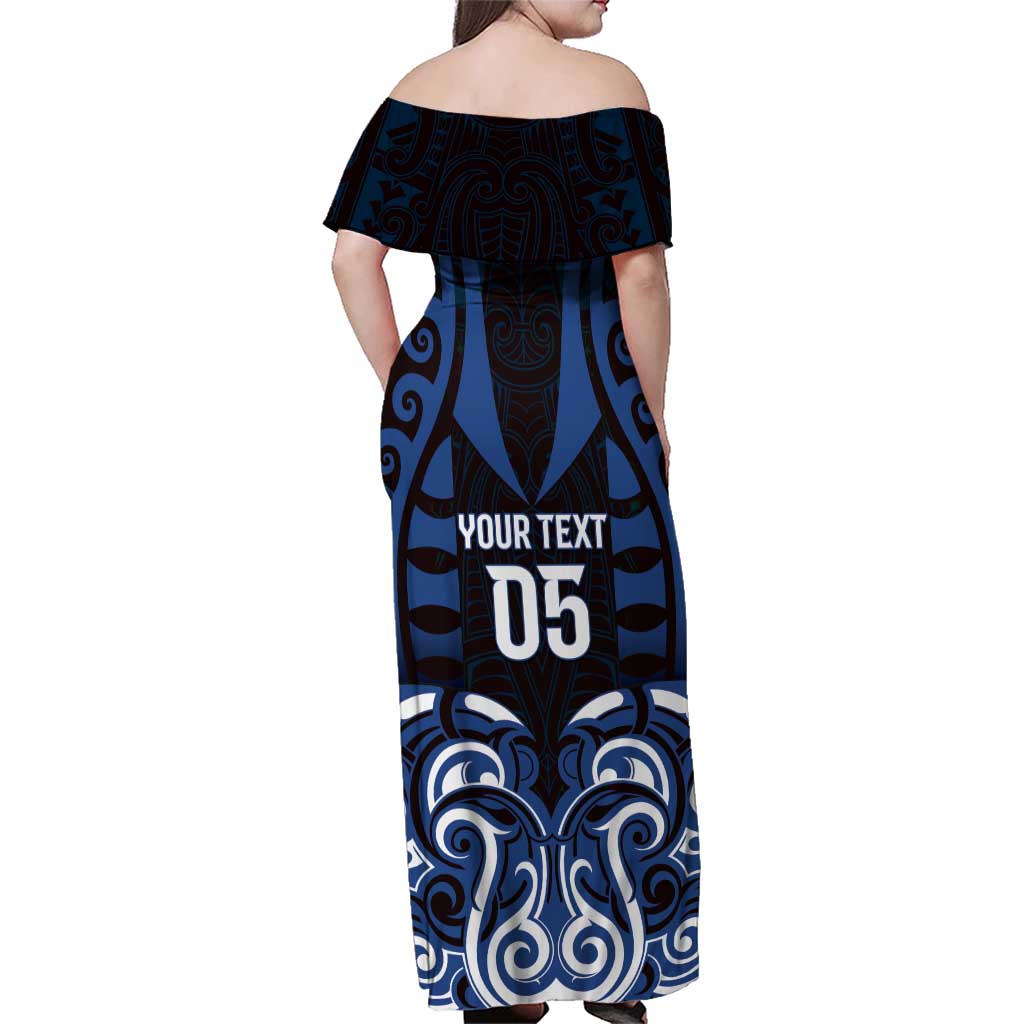 Custom Aotearoa Ngati Tuwharetoa Family Matching Off Shoulder Maxi Dress and Hawaiian Shirt Maori Pattern New Zealand DT05 - Polynesian Pride