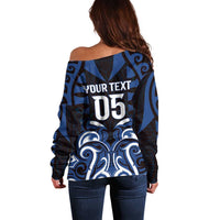 Custom Aotearoa Ngati Tuwharetoa Off Shoulder Sweater Maori Pattern New Zealand - Polynesian Pride