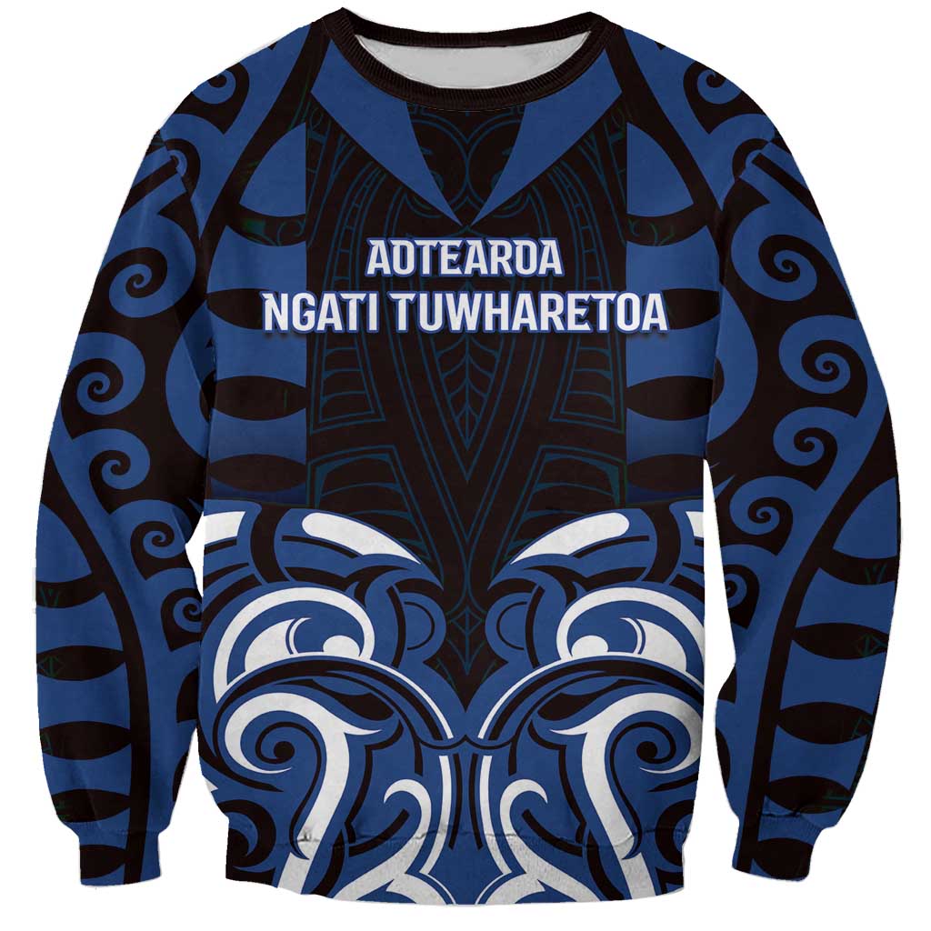 Custom Aotearoa Ngati Tuwharetoa Sweatshirt Maori Pattern New Zealand - Polynesian Pride