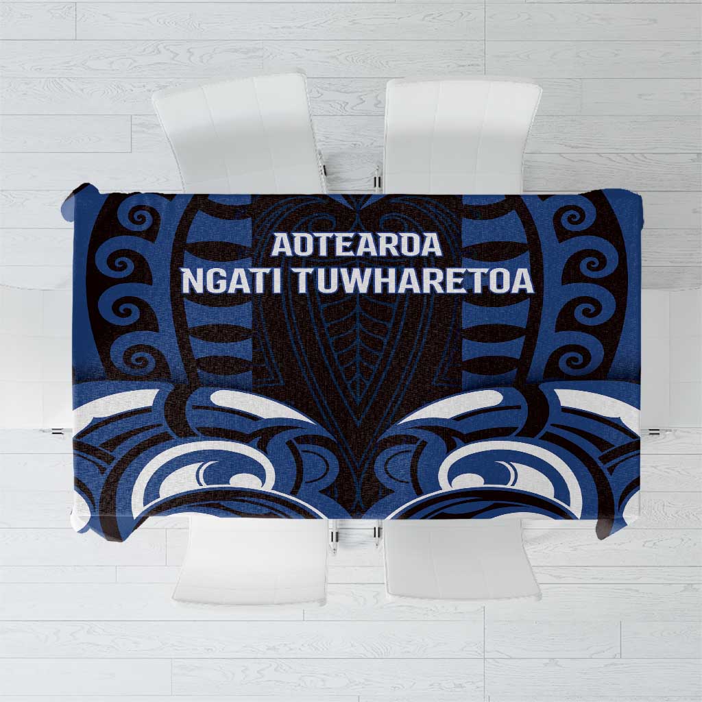 Aotearoa Ngati Tuwharetoa Tablecloth Maori Pattern New Zealand DT05 Navy - Polynesian Pride