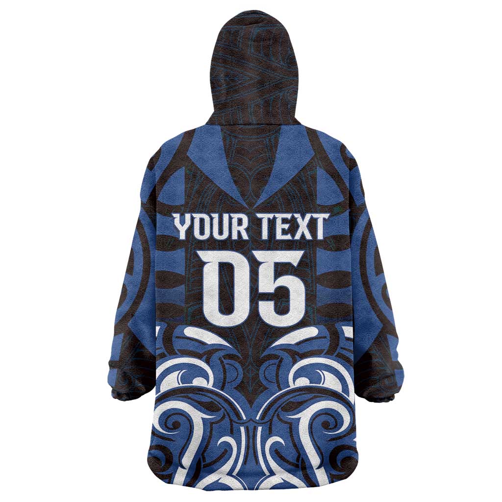 Custom Aotearoa Ngati Tuwharetoa Wearable Blanket Hoodie Maori Pattern New Zealand - Polynesian Pride