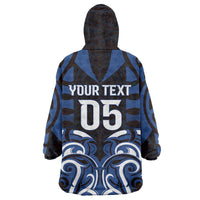 Custom Aotearoa Ngati Tuwharetoa Wearable Blanket Hoodie Maori Pattern New Zealand - Polynesian Pride