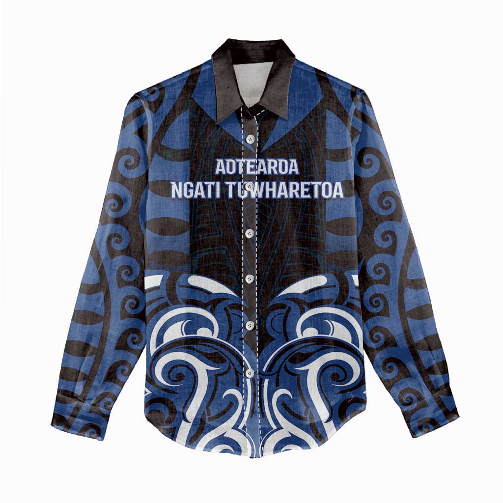 Custom Aotearoa Ngati Tuwharetoa Women Casual Shirt Maori Pattern New Zealand - Polynesian Pride