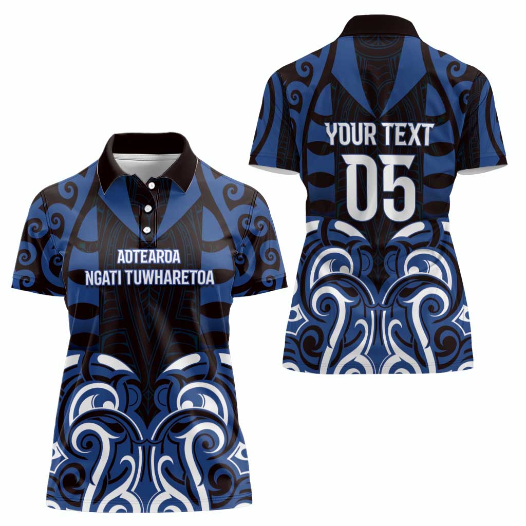 Custom Aotearoa Ngati Tuwharetoa Women Polo Shirt Maori Pattern New Zealand - Polynesian Pride