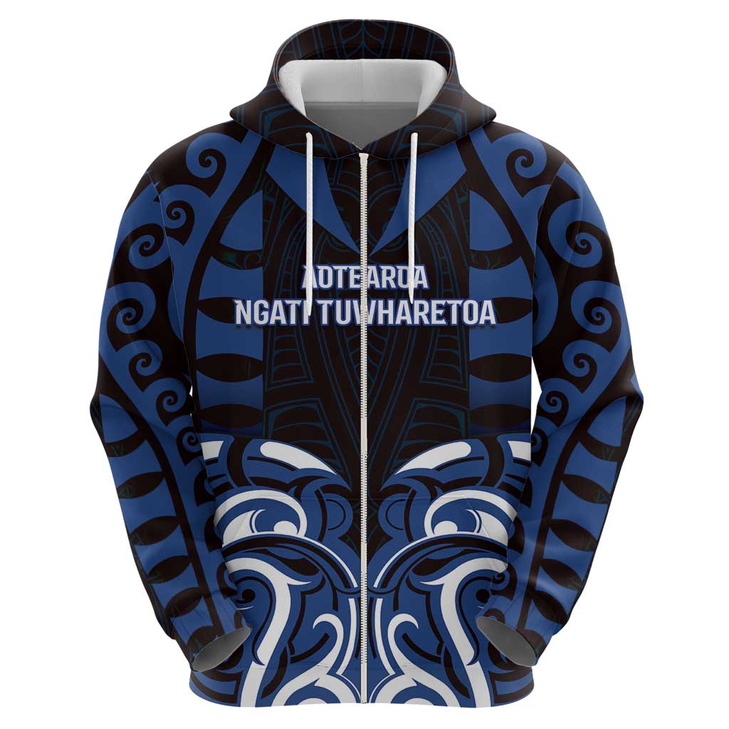Custom Aotearoa Ngati Tuwharetoa Zip Hoodie Maori Pattern New Zealand DT05 - Polynesian Pride