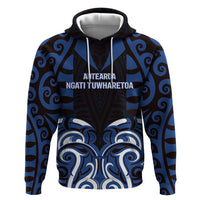 Custom Aotearoa Ngati Tuwharetoa Zip Hoodie Maori Pattern New Zealand DT05 Pullover Hoodie Navy - Polynesian Pride