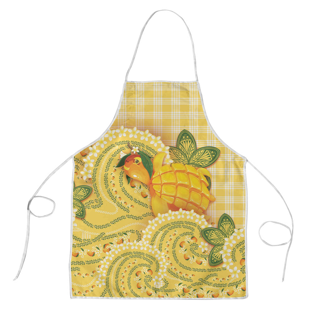 Hawaii Palaka Apron Cute Ripe Mango Turtle On The Waves