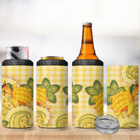 Hawaii Palaka 4 in 1 Can Cooler Tumbler Cute Ripe Mango Turtle On The Waves