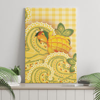 Hawaii Palaka Canvas Wall Art Cute Ripe Mango Turtle On The Waves