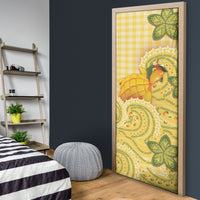 Hawaii Palaka Door Cover Cute Ripe Mango Turtle On The Waves