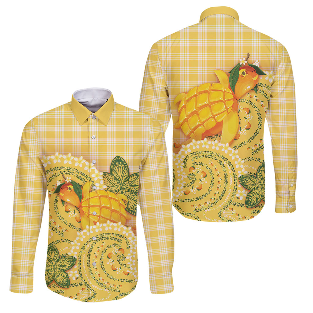Hawaii Palaka Family Matching Summer Maxi Dress and Hawaiian Shirt Cute Ripe Mango Turtle On The Waves