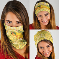 Hawaii Palaka Neck Gaiter Cute Ripe Mango Turtle On The Waves