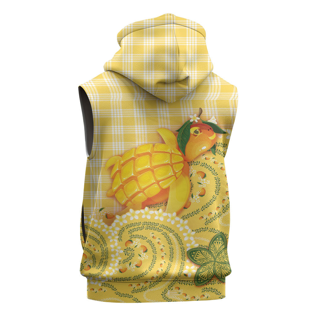 Hawaii Palaka Sleeveless Zip Hoodie Cute Ripe Mango Turtle On The Waves