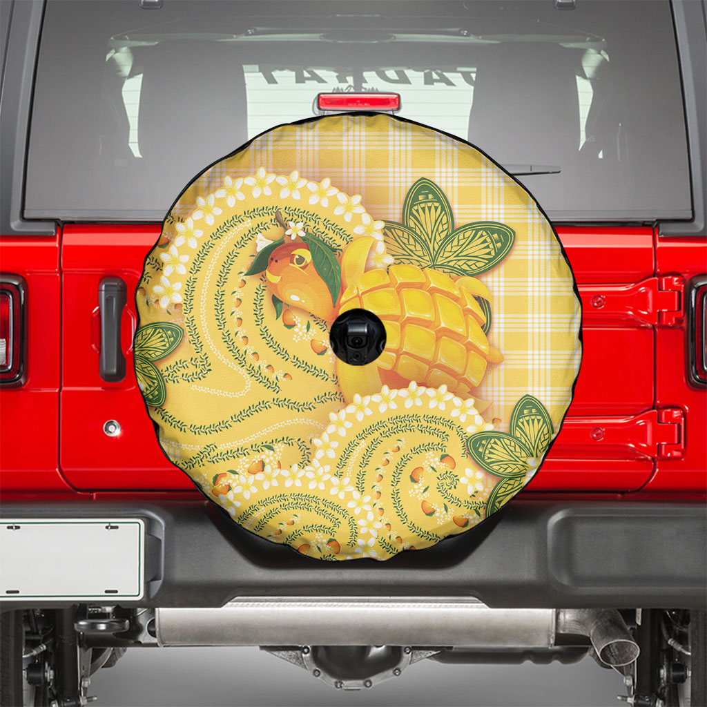 Hawaii Palaka Spare Tire Cover Cute Ripe Mango Turtle On The Waves