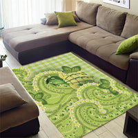Hawaii Palaka Area Rug Cute Green Mango Turtle On The Waves