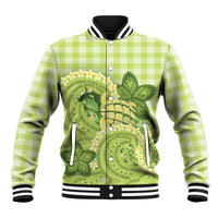 Hawaii Palaka Baseball Jacket Cute Green Mango Turtle On The Waves