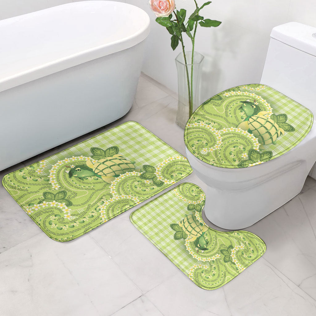 Hawaii Palaka Bathroom Set Cute Green Mango Turtle On The Waves