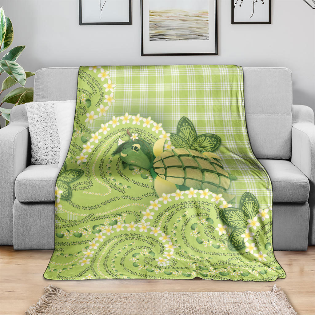 Hawaii Palaka Blanket Cute Green Mango Turtle On The Waves
