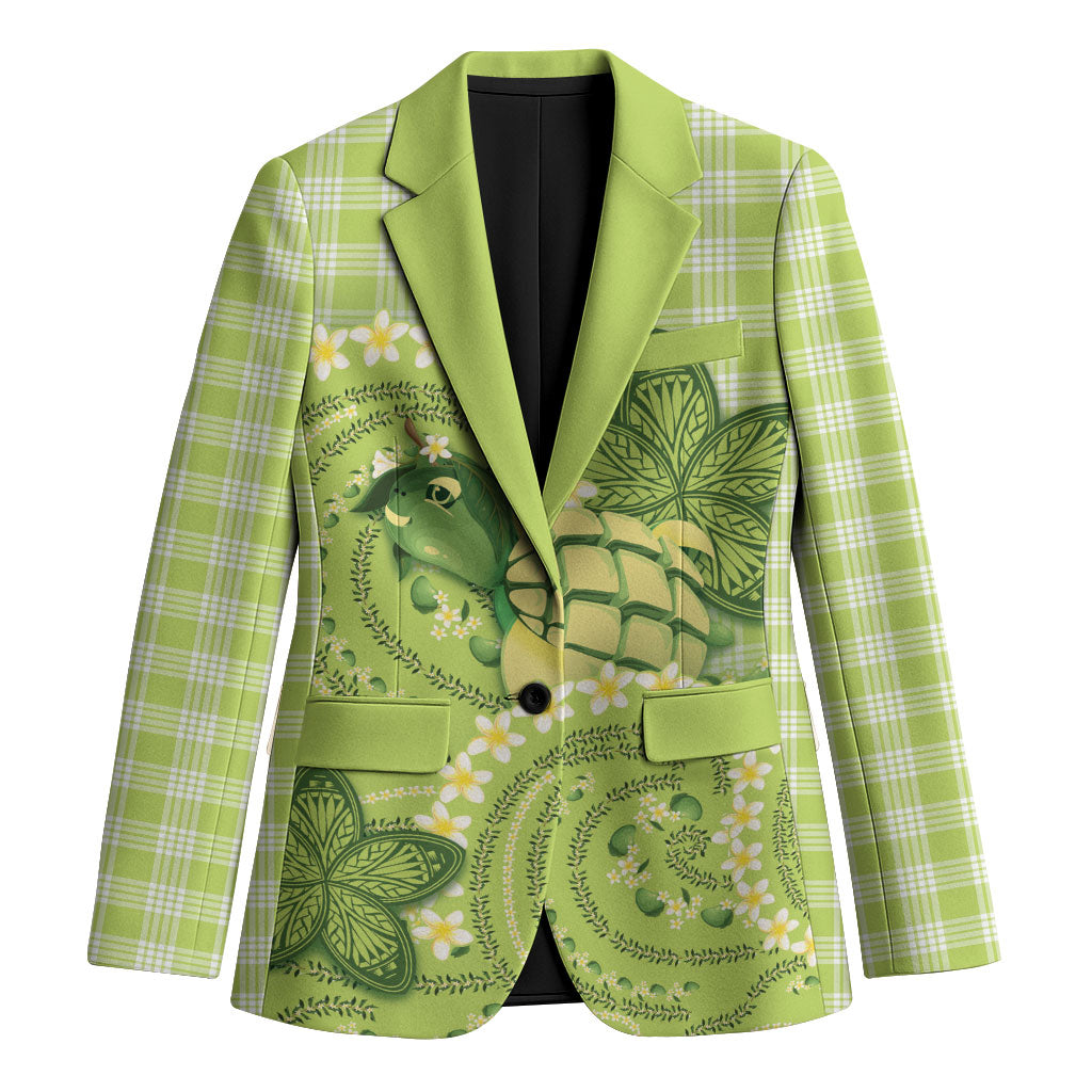 Hawaii Palaka Blazer Cute Green Mango Turtle On The Waves DT05 Unisex Green - Polynesian Pride