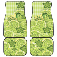 Hawaii Palaka Car Mats Cute Green Mango Turtle On The Waves