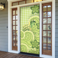 Hawaii Palaka Door Cover Cute Green Mango Turtle On The Waves