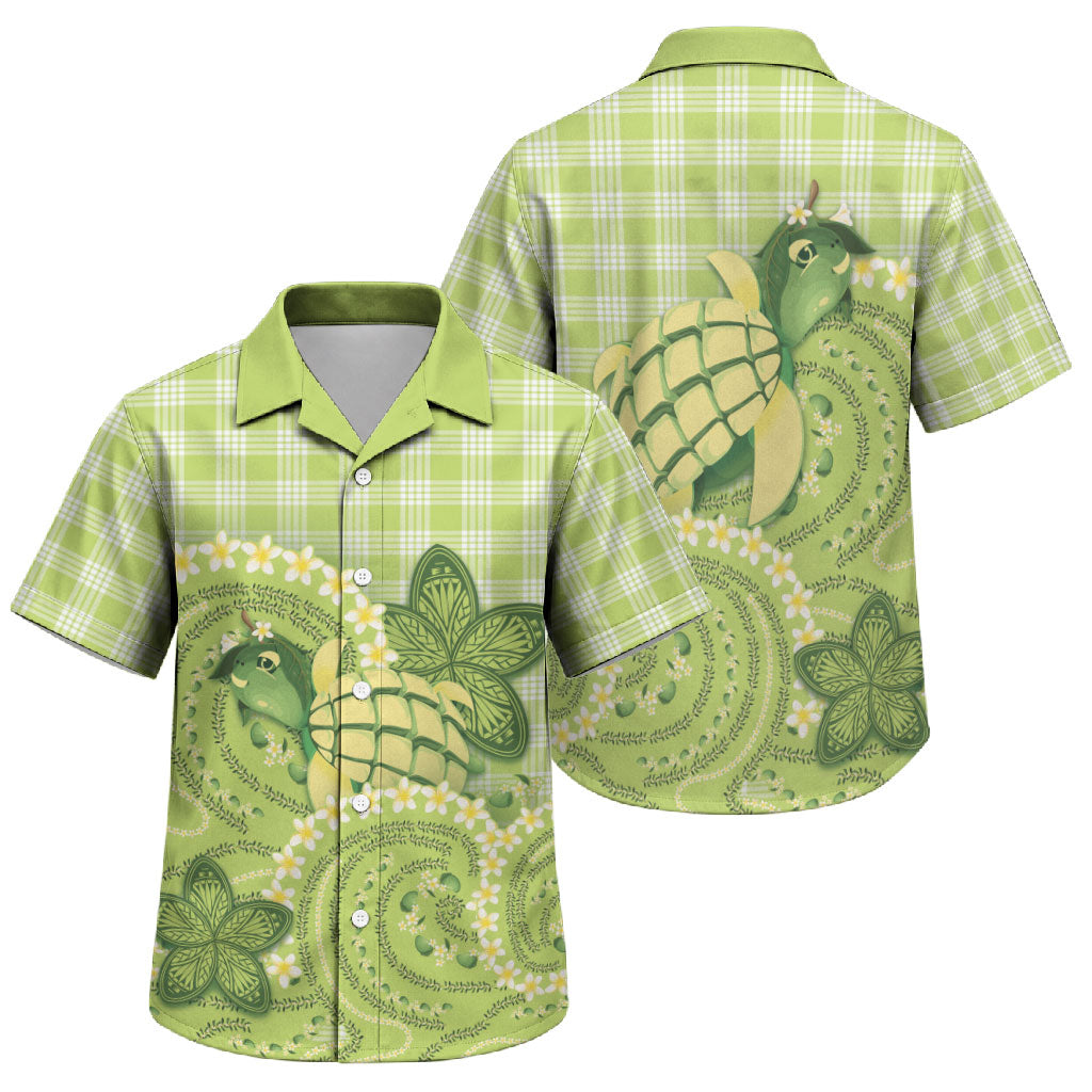 Hawaii Palaka Family Matching Off The Shoulder Long Sleeve Dress and Hawaiian Shirt Cute Green Mango Turtle On The Waves