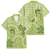 Hawaii Palaka Family Matching Puletasi and Hawaiian Shirt Cute Green Mango Turtle On The Waves