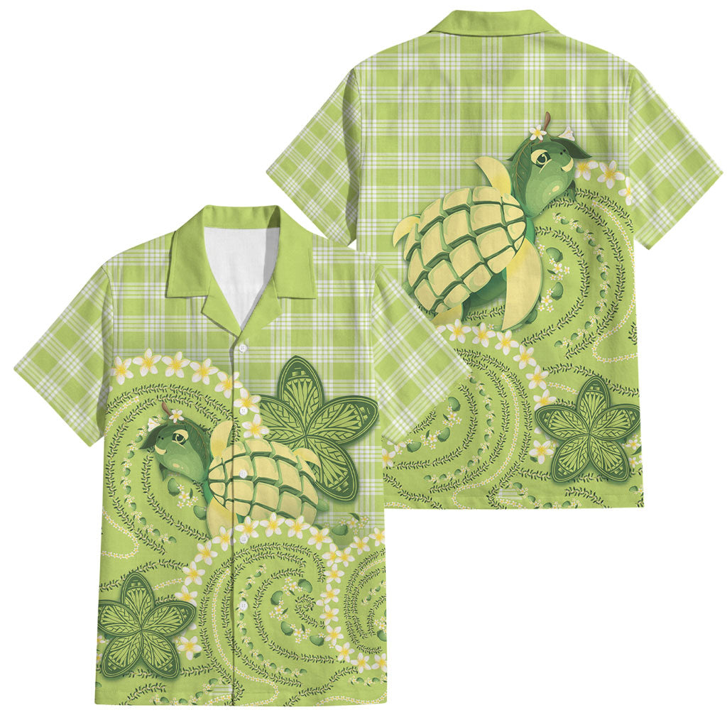 Hawaii Palaka Family Matching Summer Maxi Dress and Hawaiian Shirt Cute Green Mango Turtle On The Waves