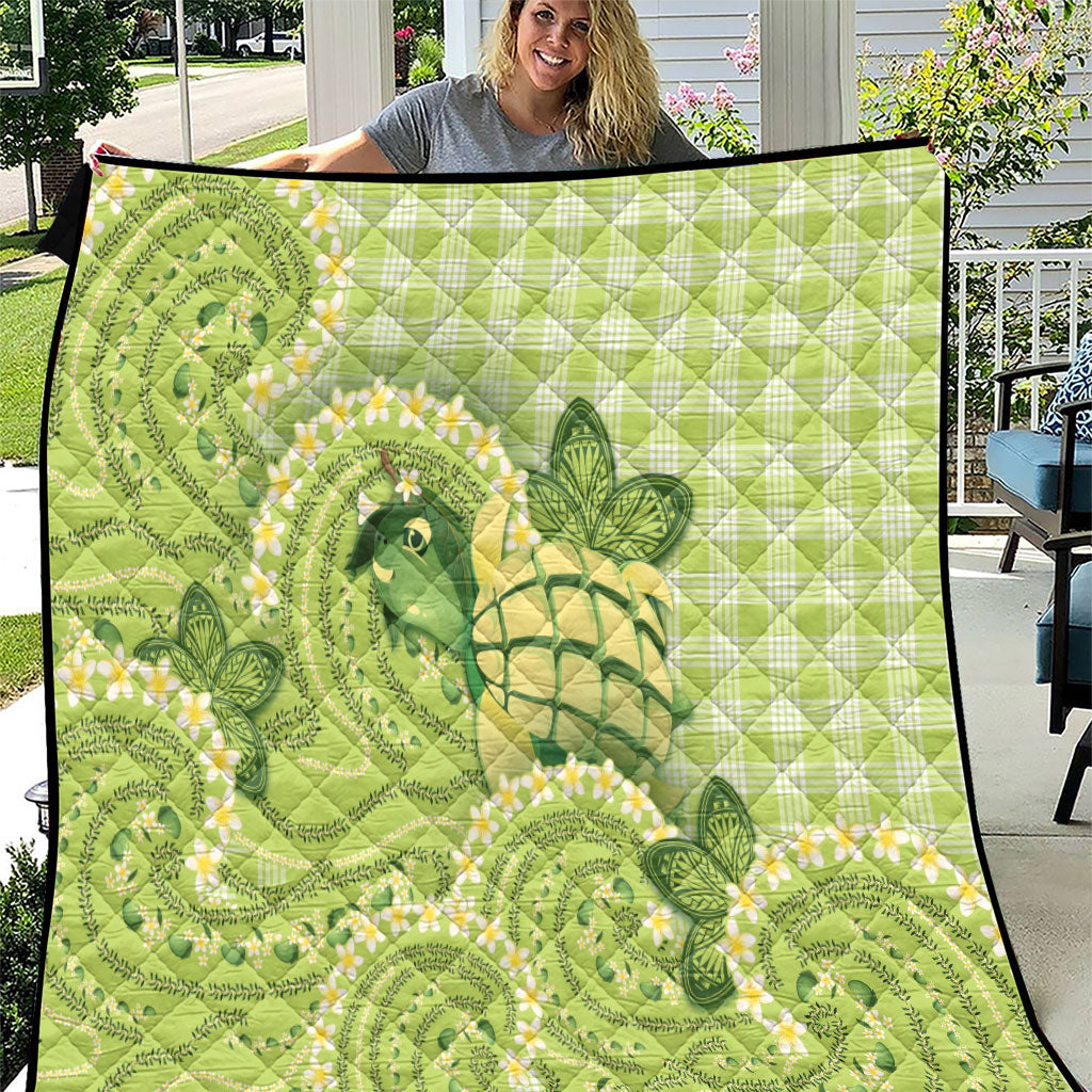 Hawaii Palaka Quilt Cute Green Mango Turtle On The Waves
