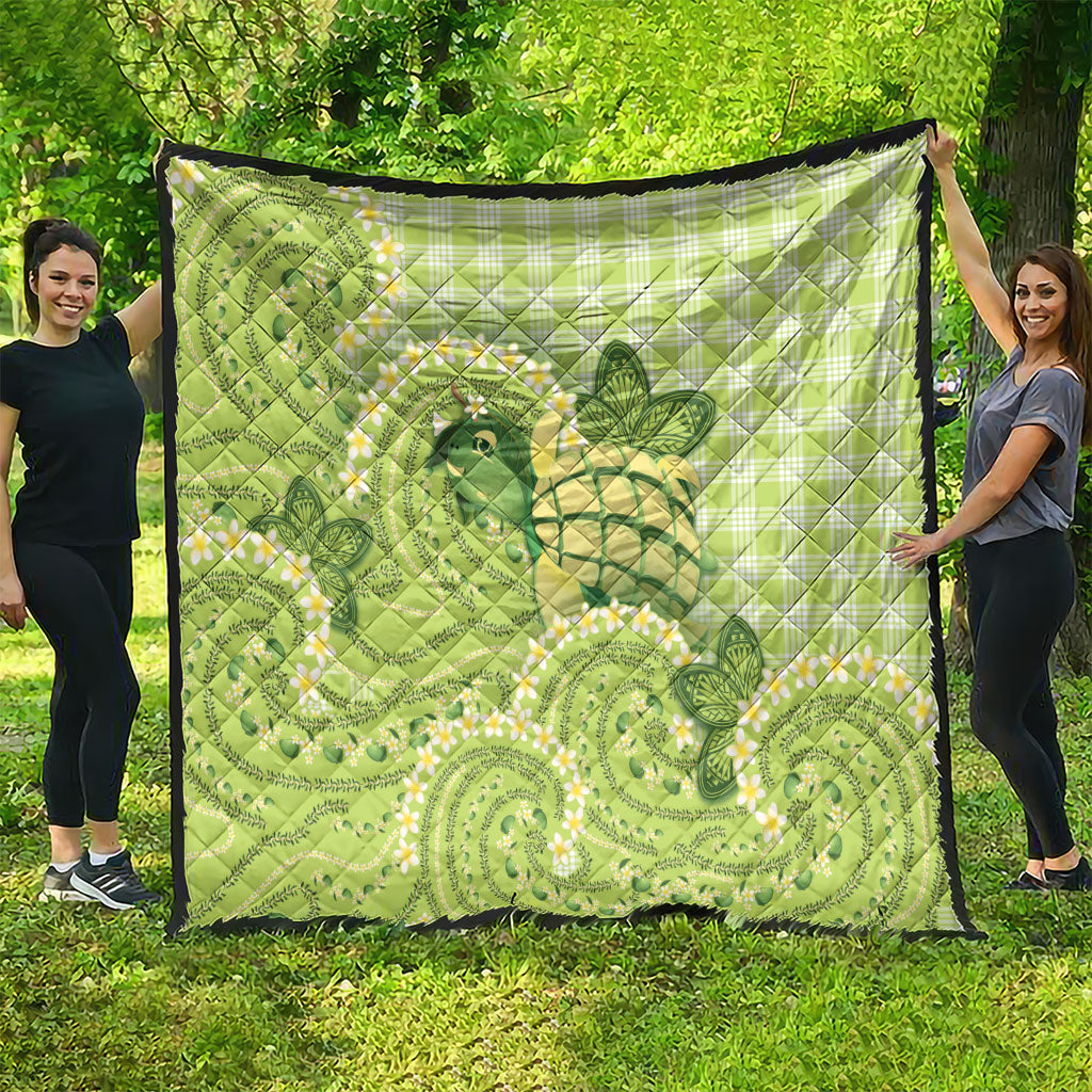 Hawaii Palaka Quilt Cute Green Mango Turtle On The Waves