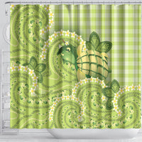 Hawaii Palaka Shower Curtain Cute Green Mango Turtle On The Waves