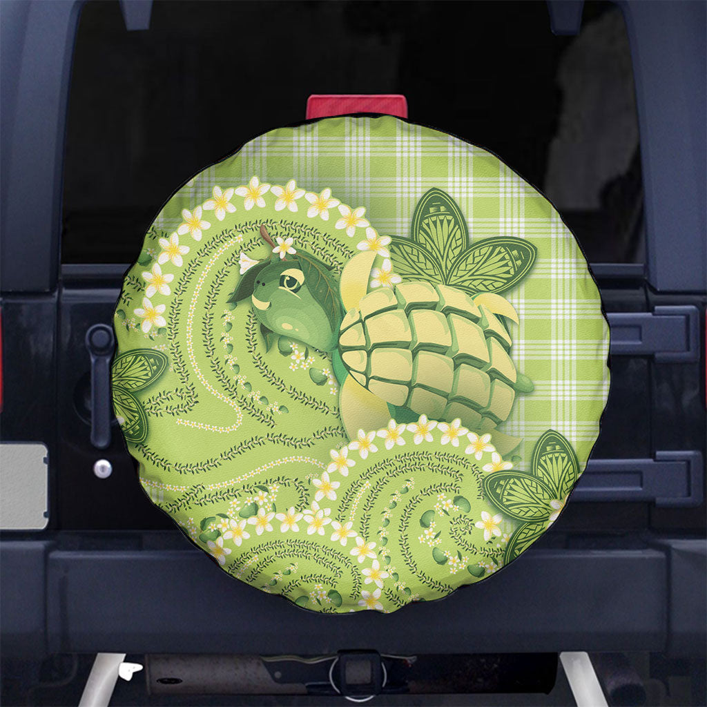 Hawaii Palaka Spare Tire Cover Cute Green Mango Turtle On The Waves