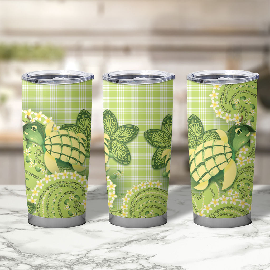 Hawaii Palaka Tumbler Cup Cute Green Mango Turtle On The Waves