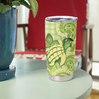 Hawaii Palaka Tumbler Cup Cute Green Mango Turtle On The Waves