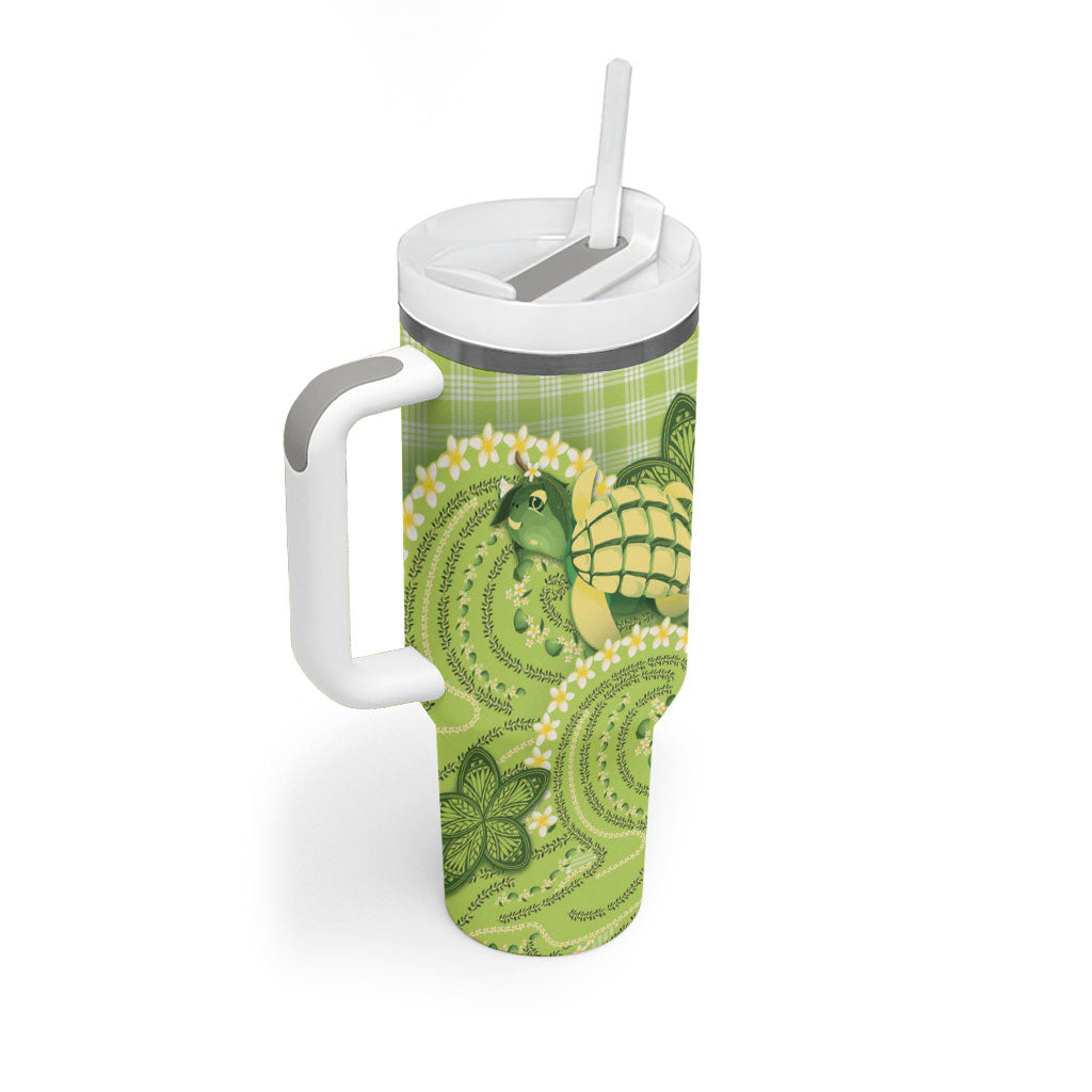 Hawaii Palaka Tumbler With Handle Cute Green Mango Turtle On The Waves