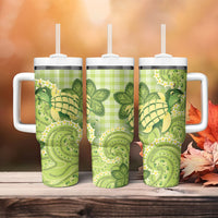 Hawaii Palaka Tumbler With Handle Cute Green Mango Turtle On The Waves